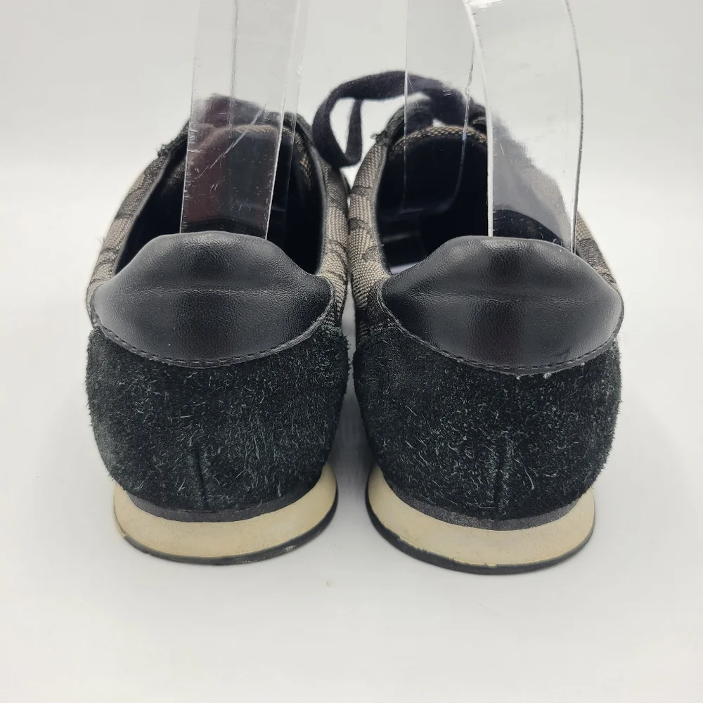 Coach Kelson Signature C Black Gray Suede Leather Sneakers 7